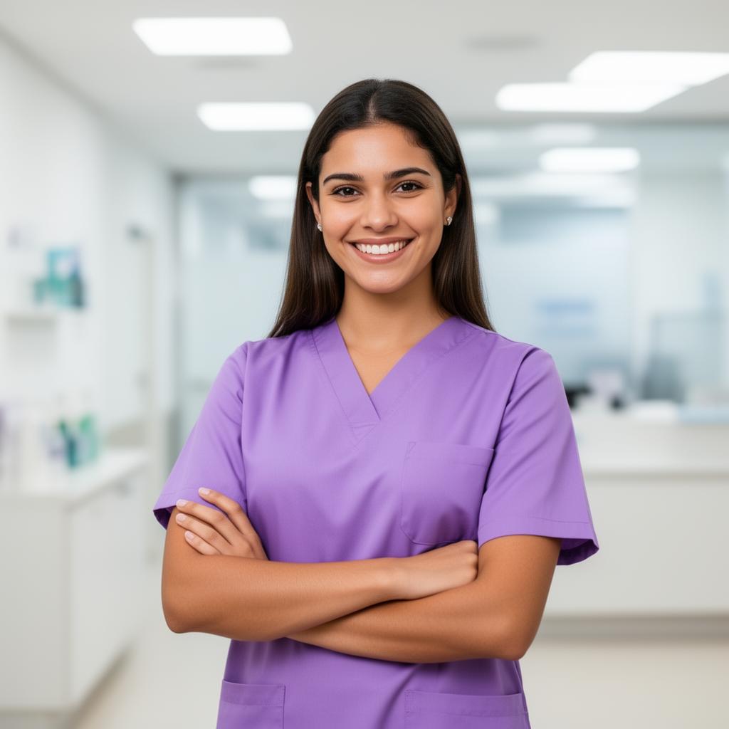 Profissional de enfermagem da Viva Clinic em Recife realizando atendimento de saúde da mulher com acolhimento